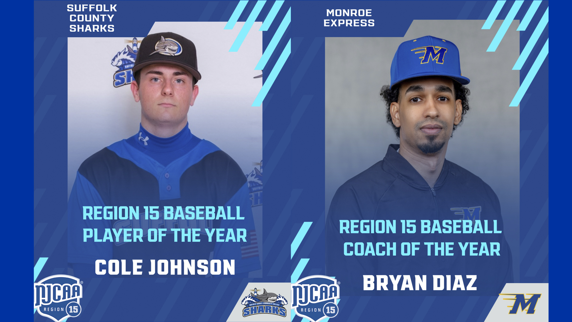 Cole Johnson and Bryan Diaz earned Major Region 15 Awards.