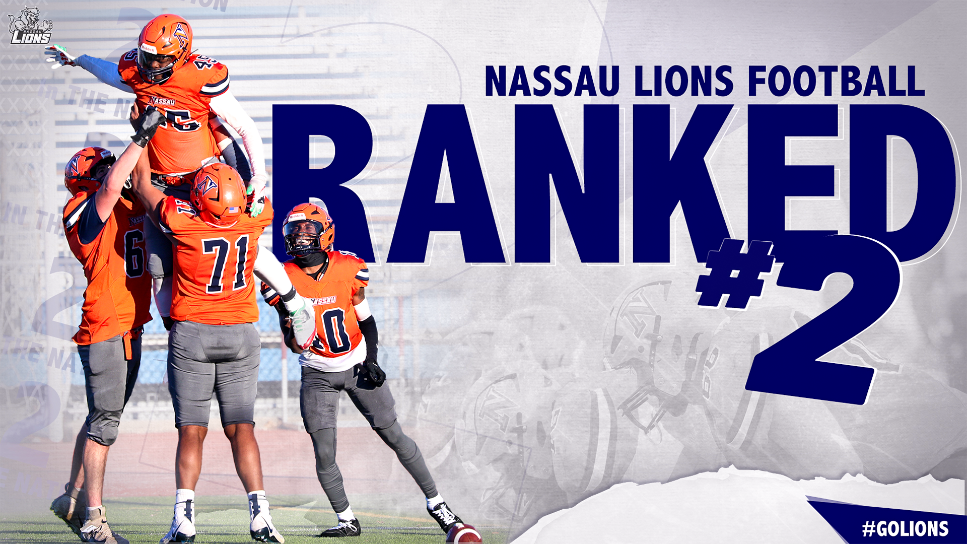 Nassau Community Football Shoots Up To No. 2 In NJCAA Division III Football Poll