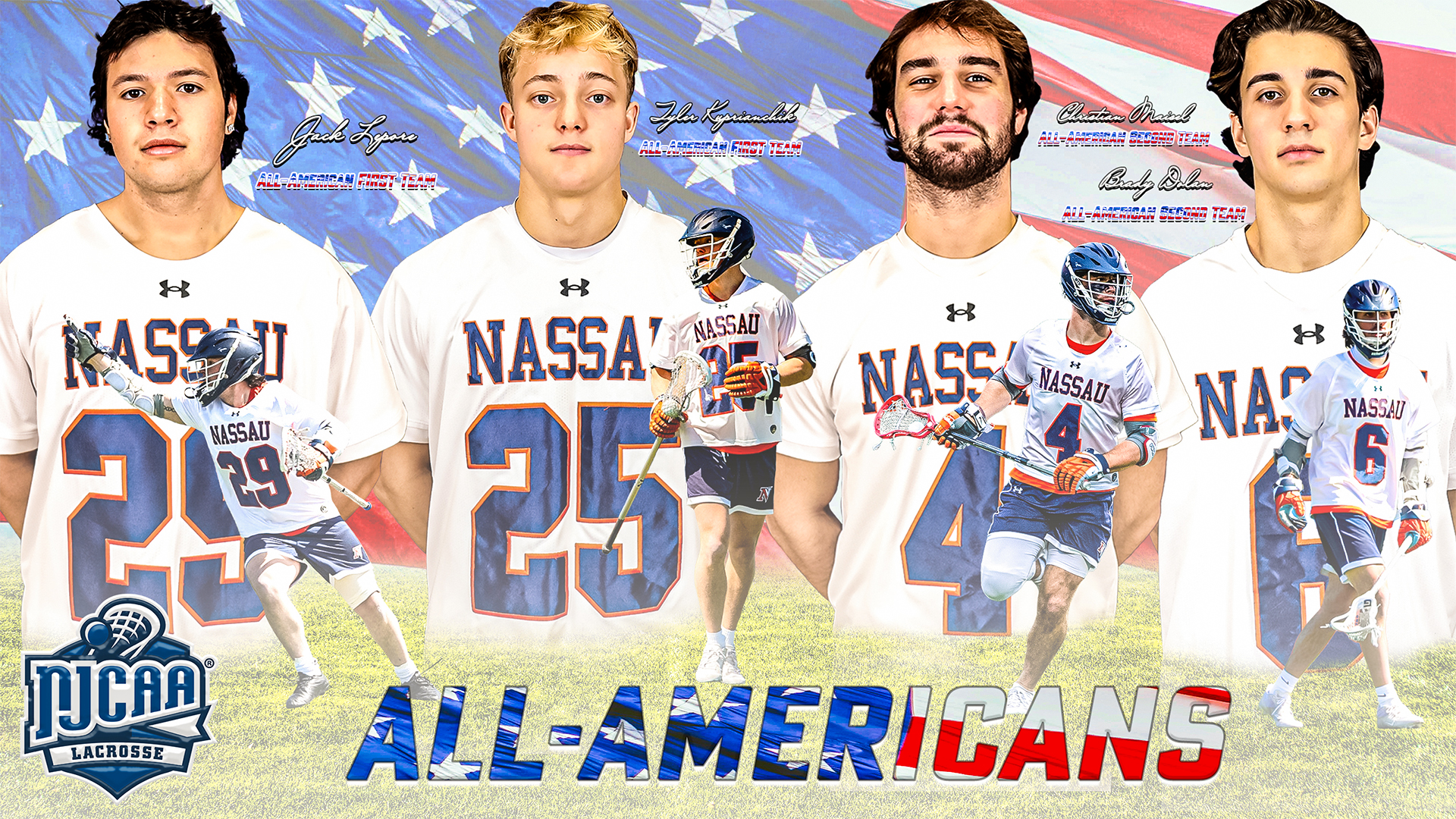 Lepore And Kuprianchik Named To NJCAA Men&rsquo;s Lacrosse All-America First Team; Four Lions Land on All-American Second Team